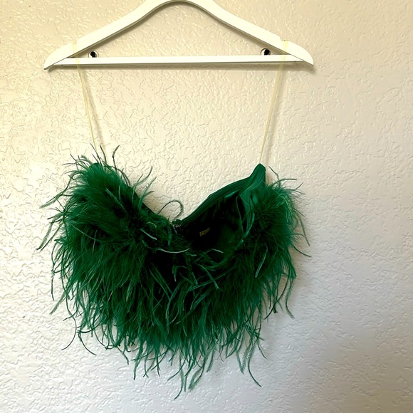 Tops - Fashion nova emerald feather tube top